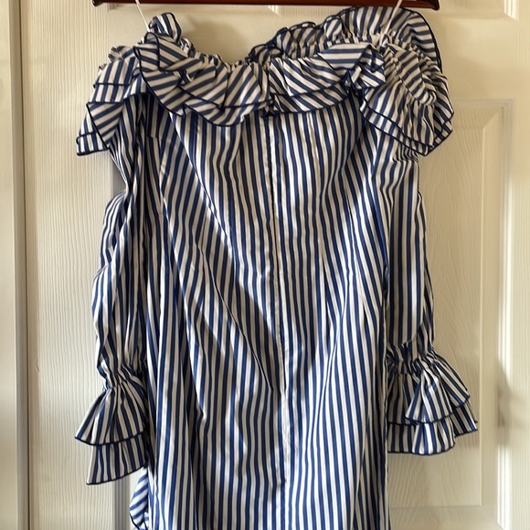 Petersyn X Revolve Kerri indigo striped dress nautical preppy small flaw - Picture 10 of 11